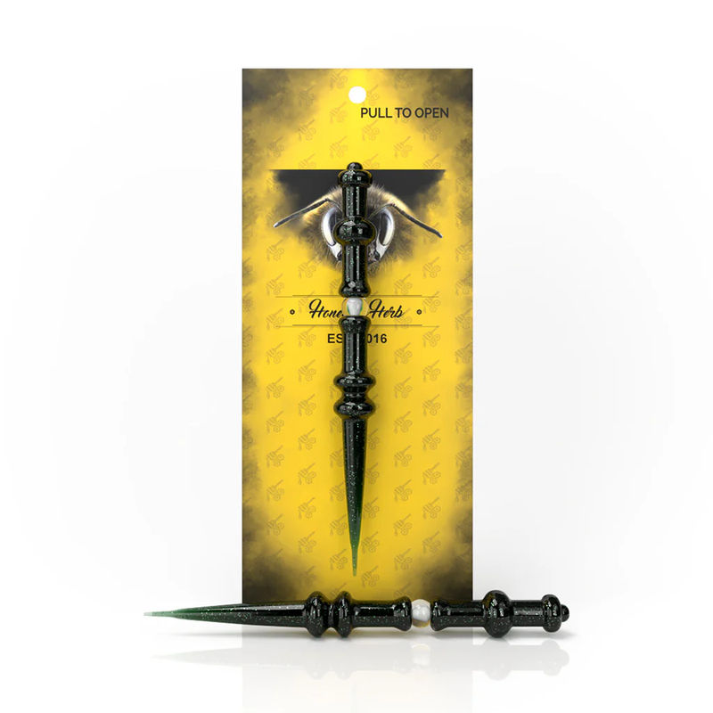 Honeybee Herb Glass Dab Tools - Style:Opal Galaxy Wand - Color:Green