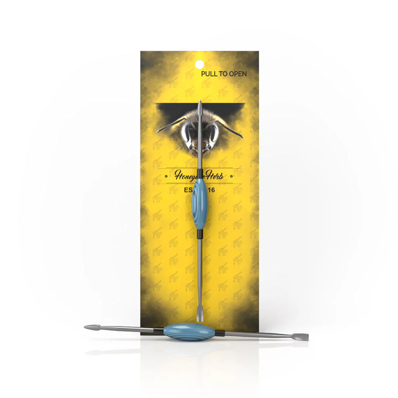 Honeybee Herb Glass Dab Tools - Style:Oval - Color:Blue