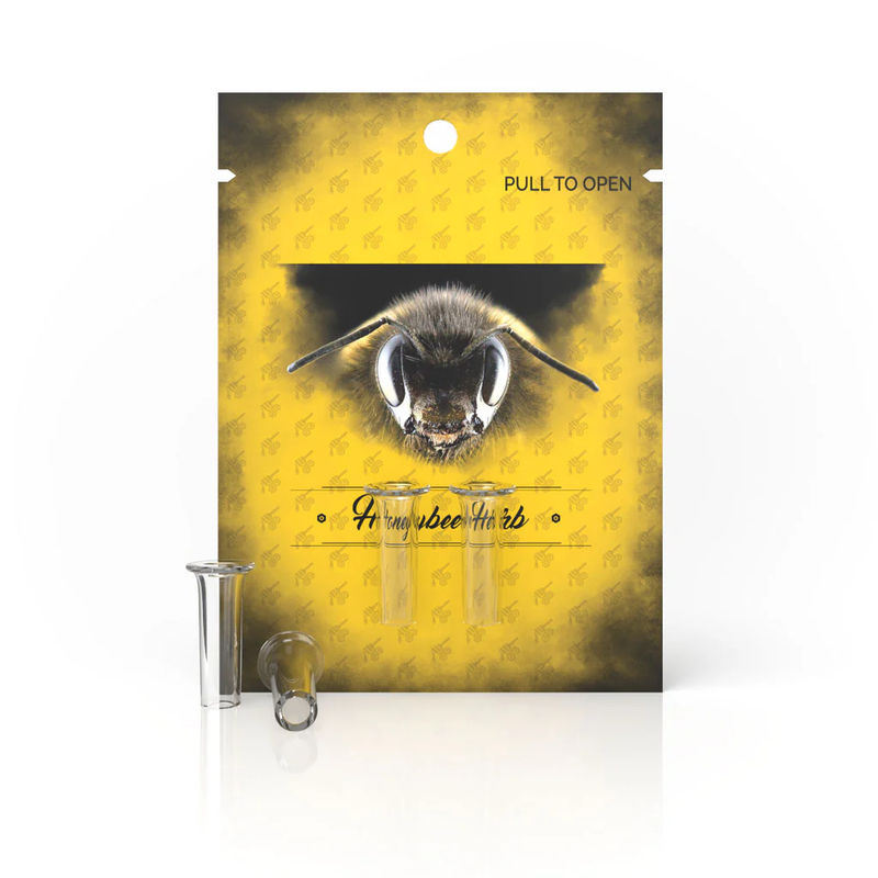 Honeybee Herb Quartz Inserts & Pearls - Style:2-Piece Terp Barrels - Color:Clear