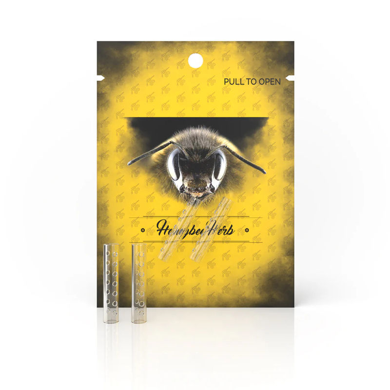 Honeybee Herb Quartz Inserts & Pearls - Style:2-Piece Hollow Quartz Pillars With Holes (2pk) - Color:Clear