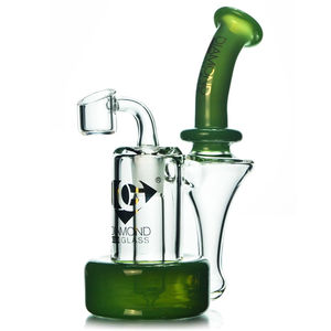 Diamond Glass Hovership Dab Rig - Color:Jade Green