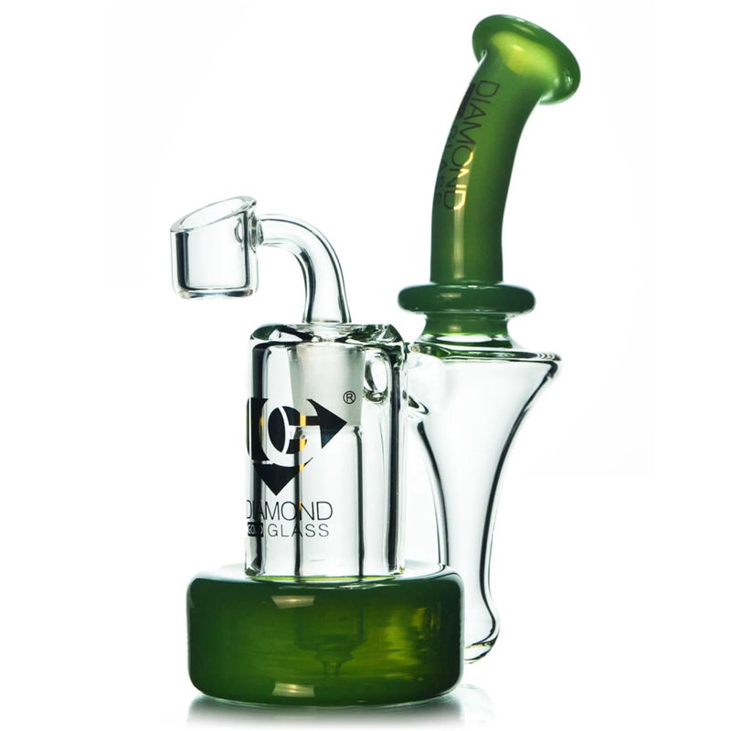 Diamond Glass Hovership Dab Rig - Color:Jade Green