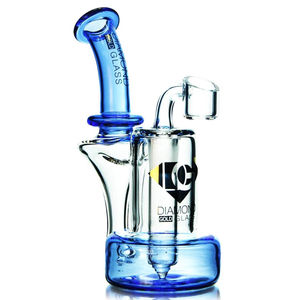 Diamond Glass Hovership Dab Rig - Color:Blue