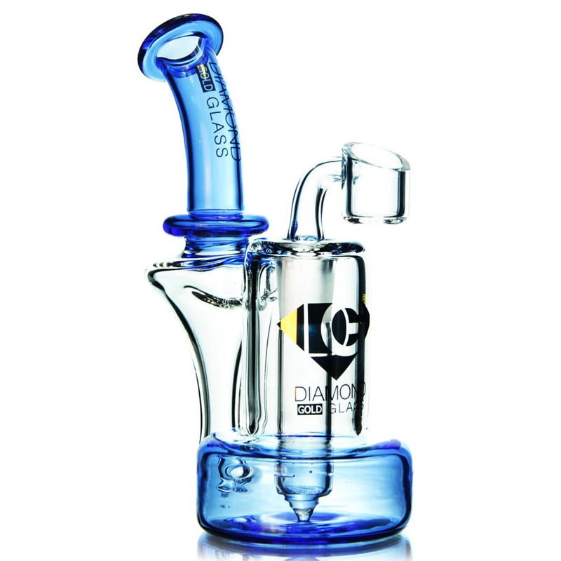 Diamond Glass Hovership Dab Rig - Color:Blue