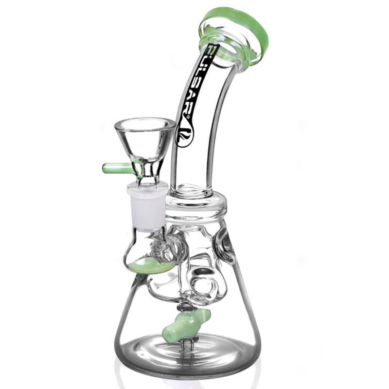 Pulsar 7.5” Propeller Perc Travel Bong - Color:Green