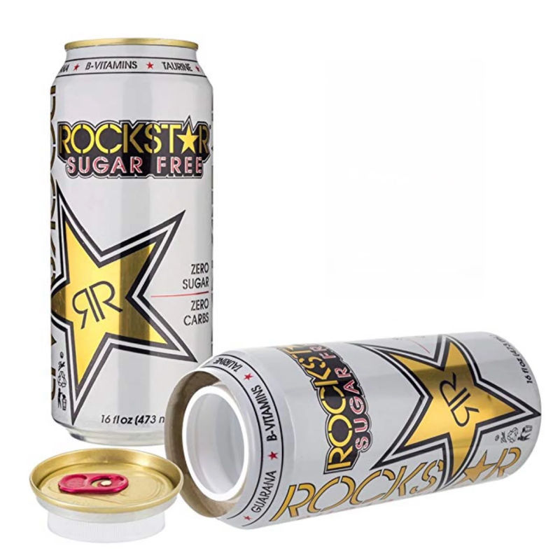 Rockstar Energy Drink Stash Can Diversion Safe - Color:Sugar Free (White)