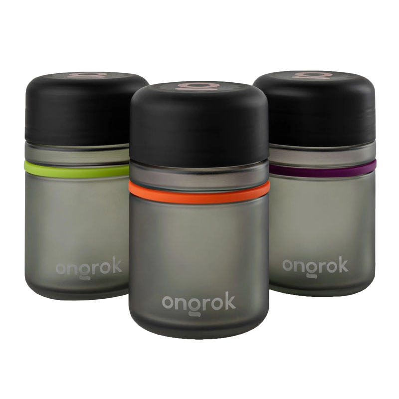 Ongrok Glass Storage Jars - Size & Quantity:180ml x 3 Jars
