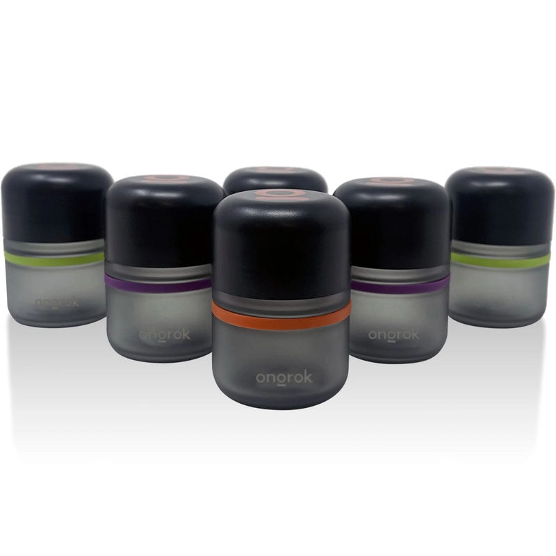 Ongrok Glass Storage Jars - Size & Quantity:80ml x 6 Jars