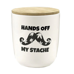 Roast & Toast Novelty Stash Jar - Design:Hands Off My Stache