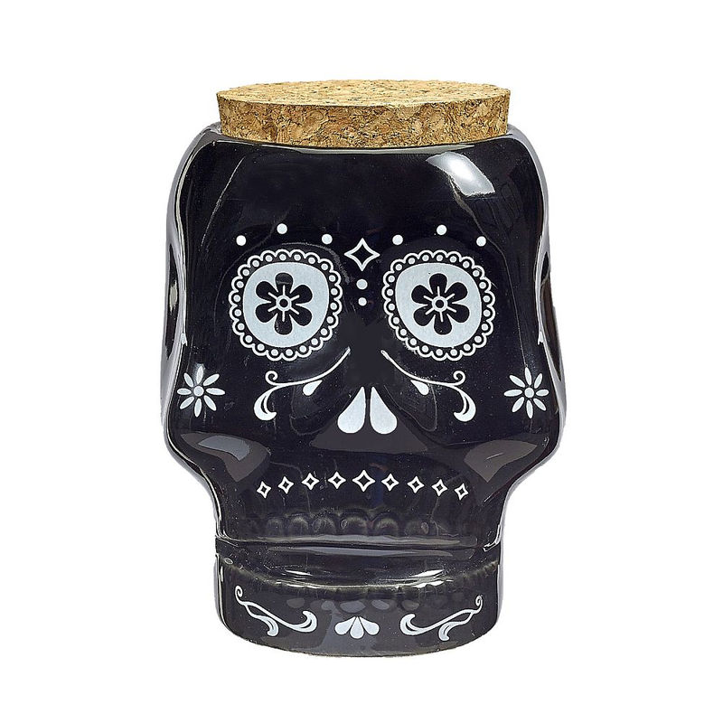 Roast & Toast Novelty Stash Jar - Design:Skull - Black