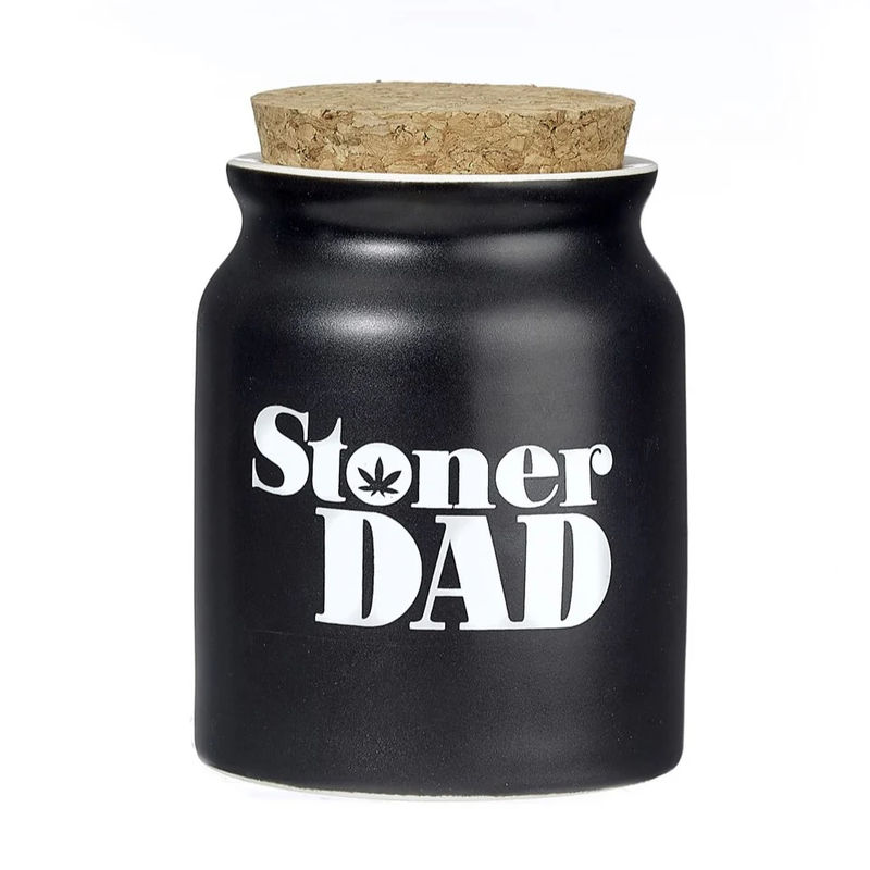 Roast & Toast Novelty Stash Jar - Design:Stoner Dad - White Print