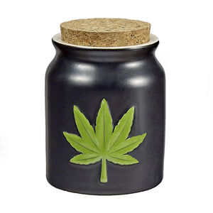 Roast & Toast Novelty Stash Jar - Design:Green Leaf