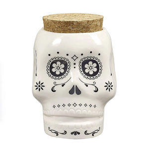 Roast & Toast Novelty Stash Jar - Design:Skull - White