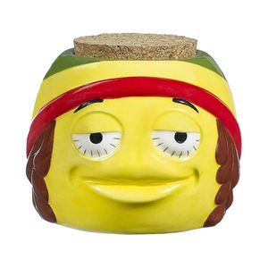 Roast & Toast Novelty Stash Jar - Design:Rasta Emoji