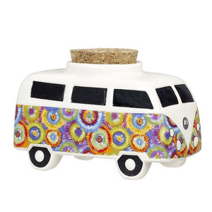 Roast & Toast Novelty Stash Jar - Design:Groovy Circles Bus