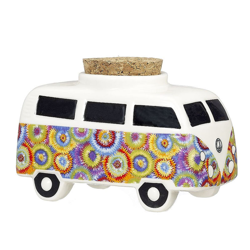 Roast & Toast Novelty Stash Jar - Design:Groovy Circles Bus