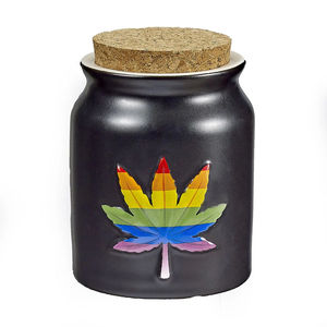 Roast & Toast Novelty Stash Jar - Design:Rainbow Leaf