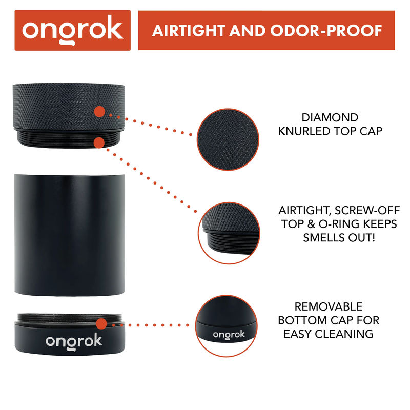 Ongrok Aluminum Metal Storage Jar - Color:Black