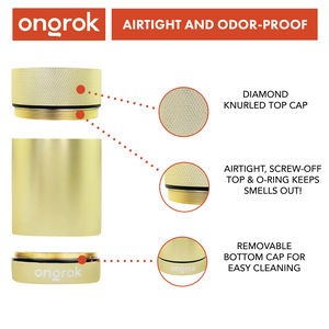 Ongrok Aluminum Metal Storage Jar - Color:Gold