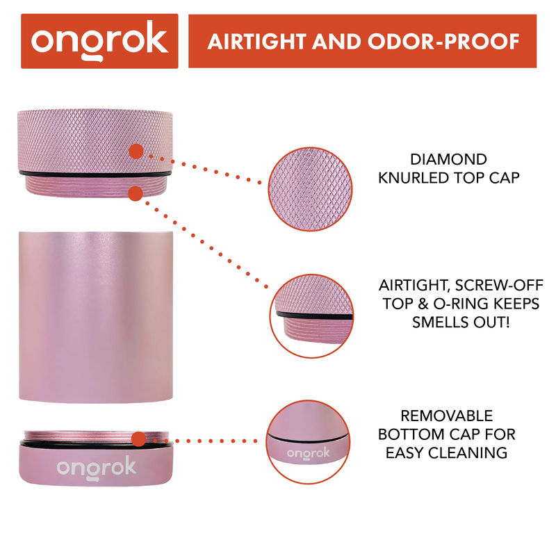 Ongrok Aluminum Metal Storage Jar - Color:Pink