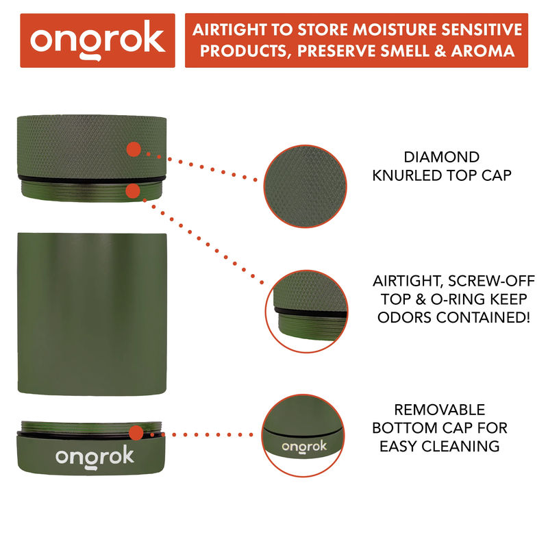 Ongrok Aluminum Metal Storage Jar - Color:Green