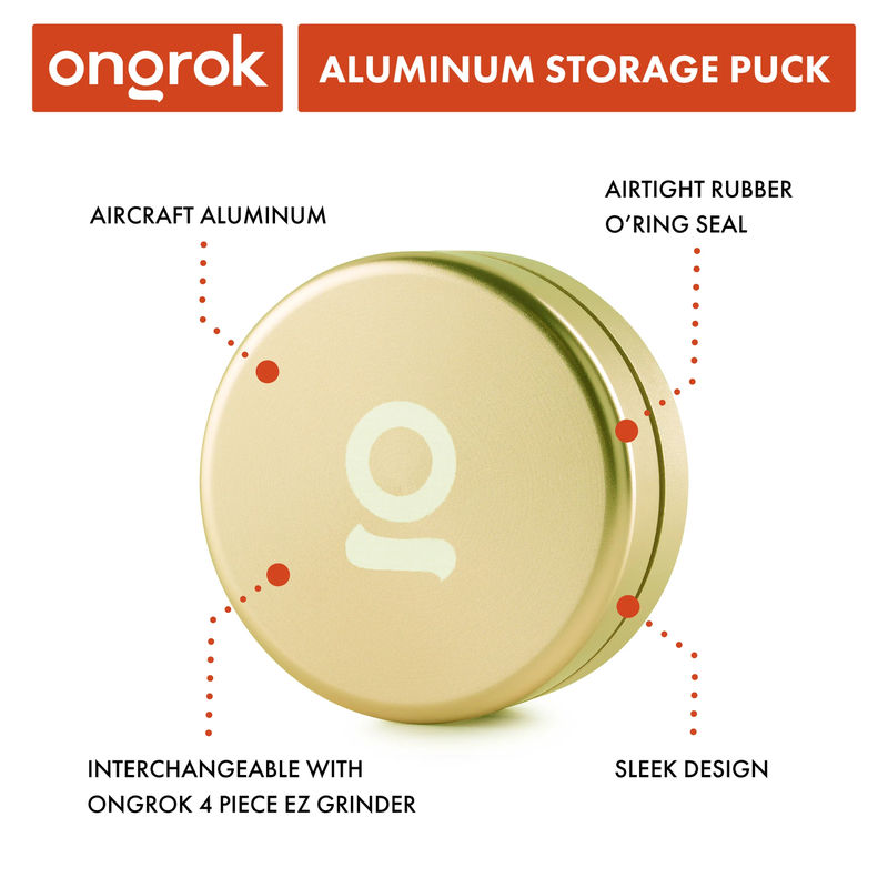 Ongrok Aluminium Storage Puck - Color:Gold