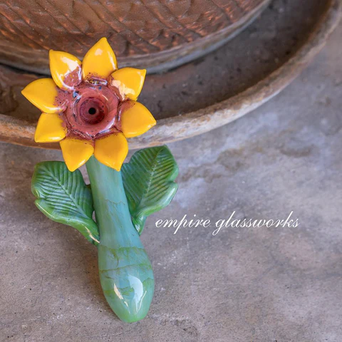 Empire Glassworks Sunflower Sherlock Hand Pipe