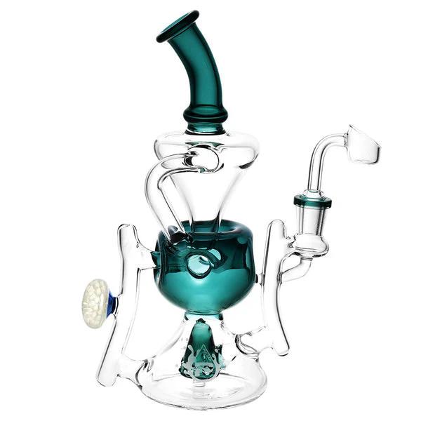Pulsar 9” Ultra Glass Egg Recycler Dab Rig - Color:Teal