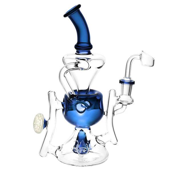 Pulsar 9” Ultra Glass Egg Recycler Dab Rig - Color:Blue