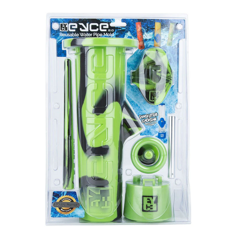 Eyce Mold 2.0 Solid Ice Water Pipe - Color:Green & Black Marble