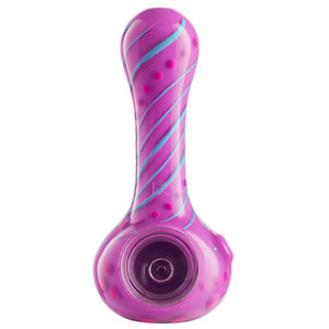 Eyce Oraflex Floral Hand Pipe - Color:Purple w. Blue & Pink