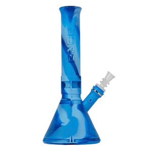Eyce Indestructible 13” Silicone Beaker Bong - Color:Blue Marble