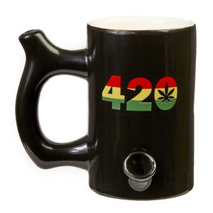 Roast & Toast Large Ceramic Coffee Mug Pipe - Color:Rasta 420