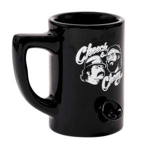 Roast & Toast Large Ceramic Coffee Mug Pipe - Color:Cheech & Chong Black