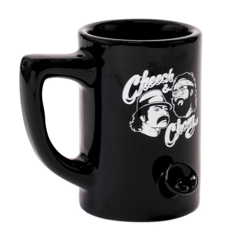 Roast & Toast Large Ceramic Coffee Mug Pipe - Color:Cheech & Chong Black