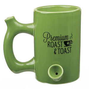 Roast & Toast Large Ceramic Coffee Mug Pipe - Color:Green