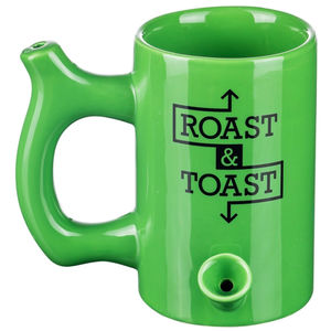 Roast & Toast Large Ceramic Coffee Mug Pipe - Color:Green Arrow