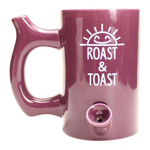 Roast & Toast Large Ceramic Coffee Mug Pipe - Color:Purple/Plum