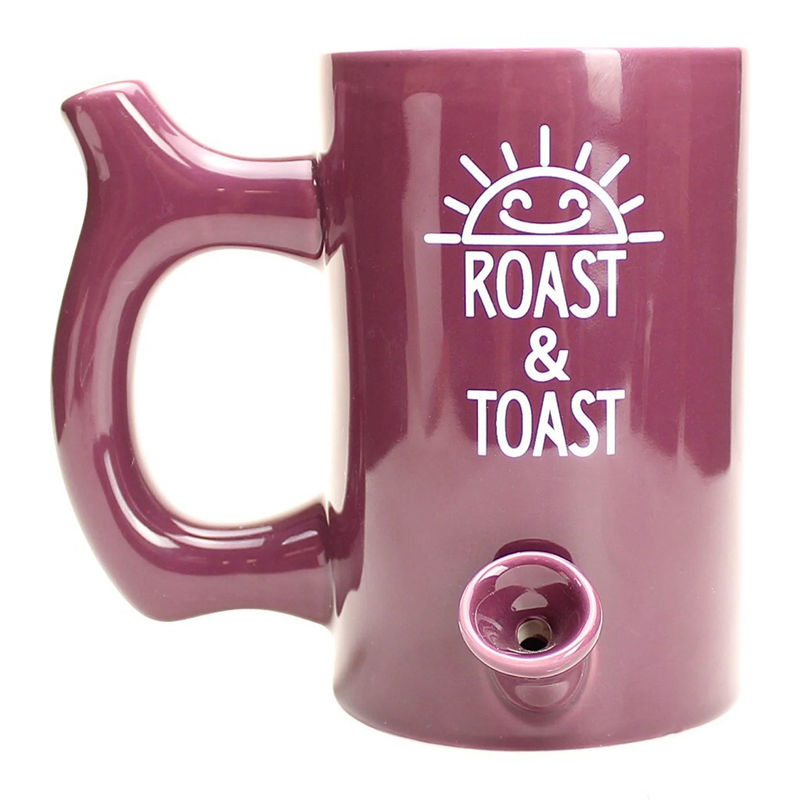 Roast & Toast Large Ceramic Coffee Mug Pipe - Color:Purple/Plum