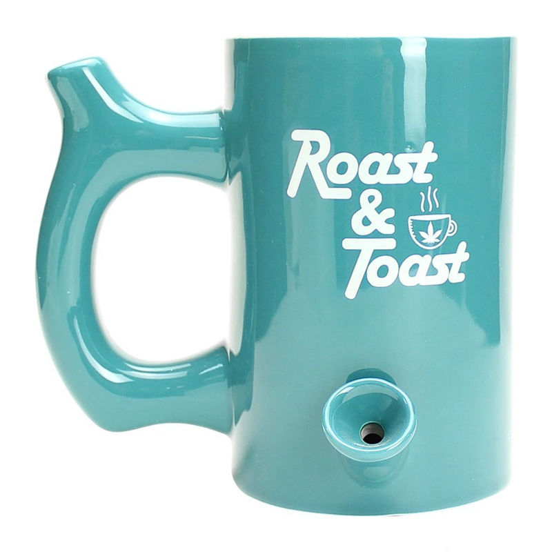 Roast & Toast Large Ceramic Coffee Mug Pipe - Color:Teal