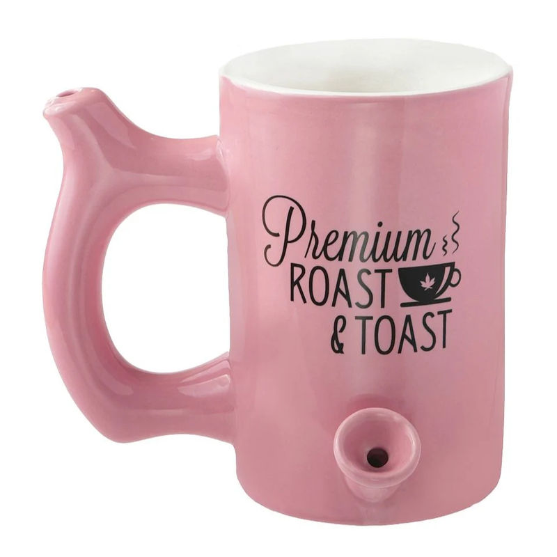 Roast & Toast Large Ceramic Coffee Mug Pipe - Color:Pink