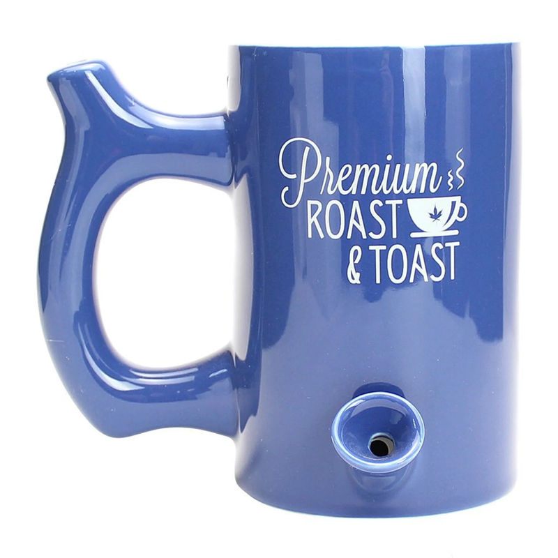 Roast & Toast Large Ceramic Coffee Mug Pipe - Color:Blue