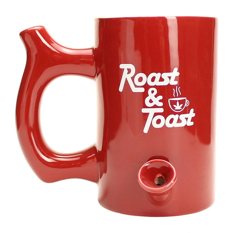 Roast & Toast Large Ceramic Coffee Mug Pipe - Color:Red