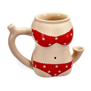 Roast & Toast Anatomy Themed Mug Pipe - Design:Red Bikini