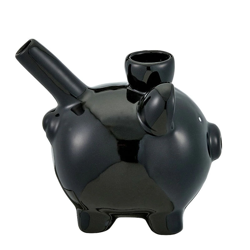 Roast & Toast Animal Themed Hand Pipe - Design:Black Pig Pipe