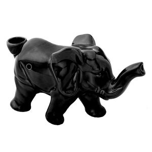 Roast & Toast Animal Themed Hand Pipe - Design:Black Elephant Pipe