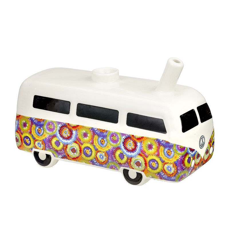 Roast & Toast Vehicle Themed Hand Pipe - Design:Groovy Circles Bus Pipe