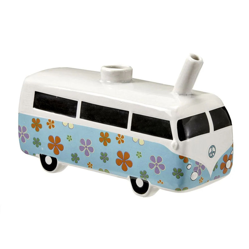 Roast & Toast Vehicle Themed Hand Pipe - Design:Flower Power Bus Pipe