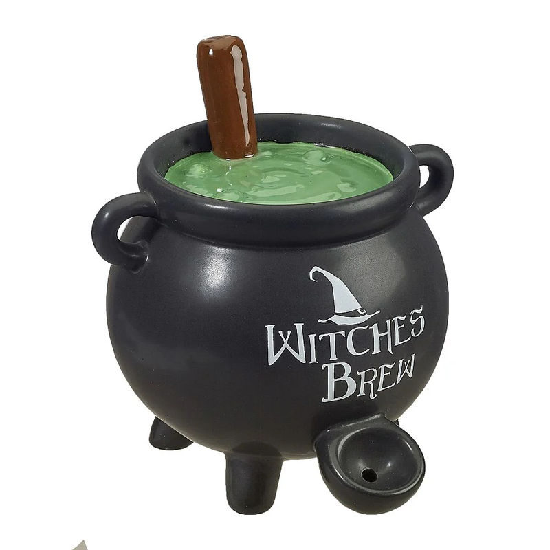Roast & Toast Holiday Themed Hand Pipe - Design:Witches Brew Cauldron Pipe