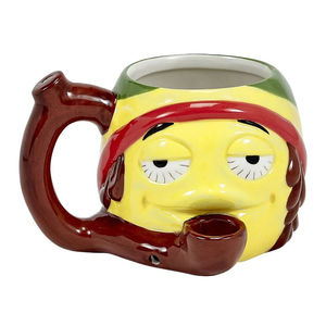 Roast & Toast Novelty Mug Pipe - Design:Rasta Emoji